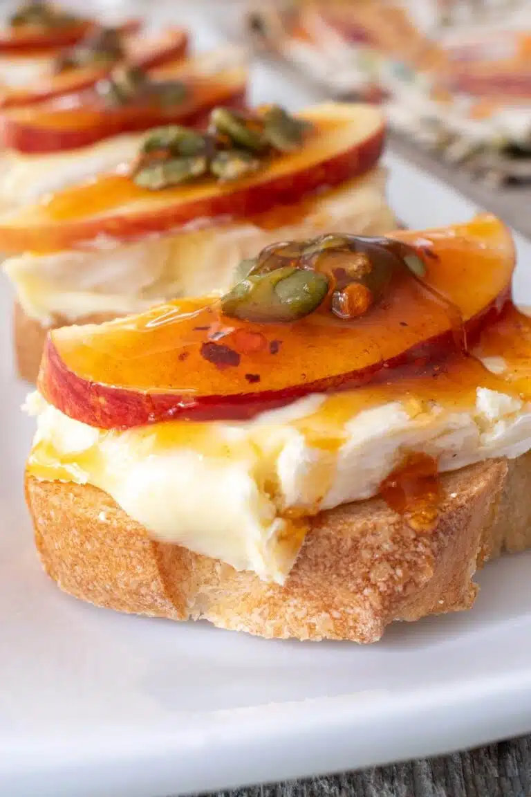 Apple, Brie & Honey Crostini